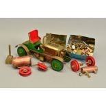 A SCRATCHBUILT LIVE STEAM VETERAN CAR MODEL, 'Janie II', of brass, steel and copper construction,