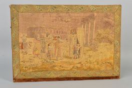 A LATE 18TH CENTURY EMBROIDERED AND STUMPWORK PICTURE, the surround of fruiting vine and foliage,