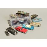 A QUANTITY OF UNBOXED DIECAST VEHICLES, to include Corgi Toys Batmobile, No.267 (earlier version