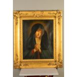 AFTER CARLO DOLCI (19TH CENTURY SCHOOL), 'Blue Madonna', a 19th Century copy, oil on canvas, bears