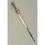 AN 18TH CENTURY BELIEVED CONTINENTAL HUNTING SWORD, possibly French, with no blade markings,