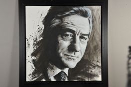 JEN ALLEN (BRITISH 1979), 'Robert De Niro', a portrait of the iconic film star, acrylic on canvas,