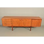 A MCINTOSH ROSEWOOD 7FT SIDEBOARD, with three graduated drawers, the top drawer red baize lined