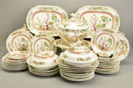 AN EARLY 19TH CENTURY COALPORT SILVER SHAPE COMPREHENSIVE DINNER SERVICE, circa 1820, printed and