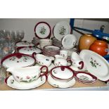 WEDGWOOD 'MAYFIELD' DINNER SERVICE to include treens and covers, gravy boats on stands, plates,