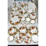 ROYAL ALBERT 'OLD COUNTRY ROSES' TEA AND COFFEE WARES, to include tea pot, coffee pot, two tier cake