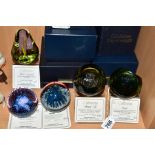 FOUR BOXED CAITHNESS LIMITED EDITION PAPERWEIGHTS, 'Oracle' No93/500, 'Shangri-La' No102/150, '