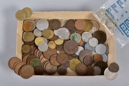 A SMALL BOX OF WORLD COINS