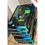 FIVE BOXED NEON COLOUR AIR HOCKEY TABLE TOP GAMES