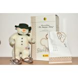 A BOXED STEIFF RAYMOND BRIGGS 'THE SNOWMAN SKIING' SOFT TOY, Limited Edition exclusive to The