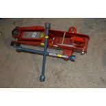 A TROLLEY JACK, with four way wheel wench (2)
