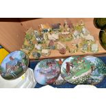 TWENTY TWO LILLIPUT LANE SCULPTURES AND SIX BOXED COLLECTORS PLATES, to include 'Watermeadows'