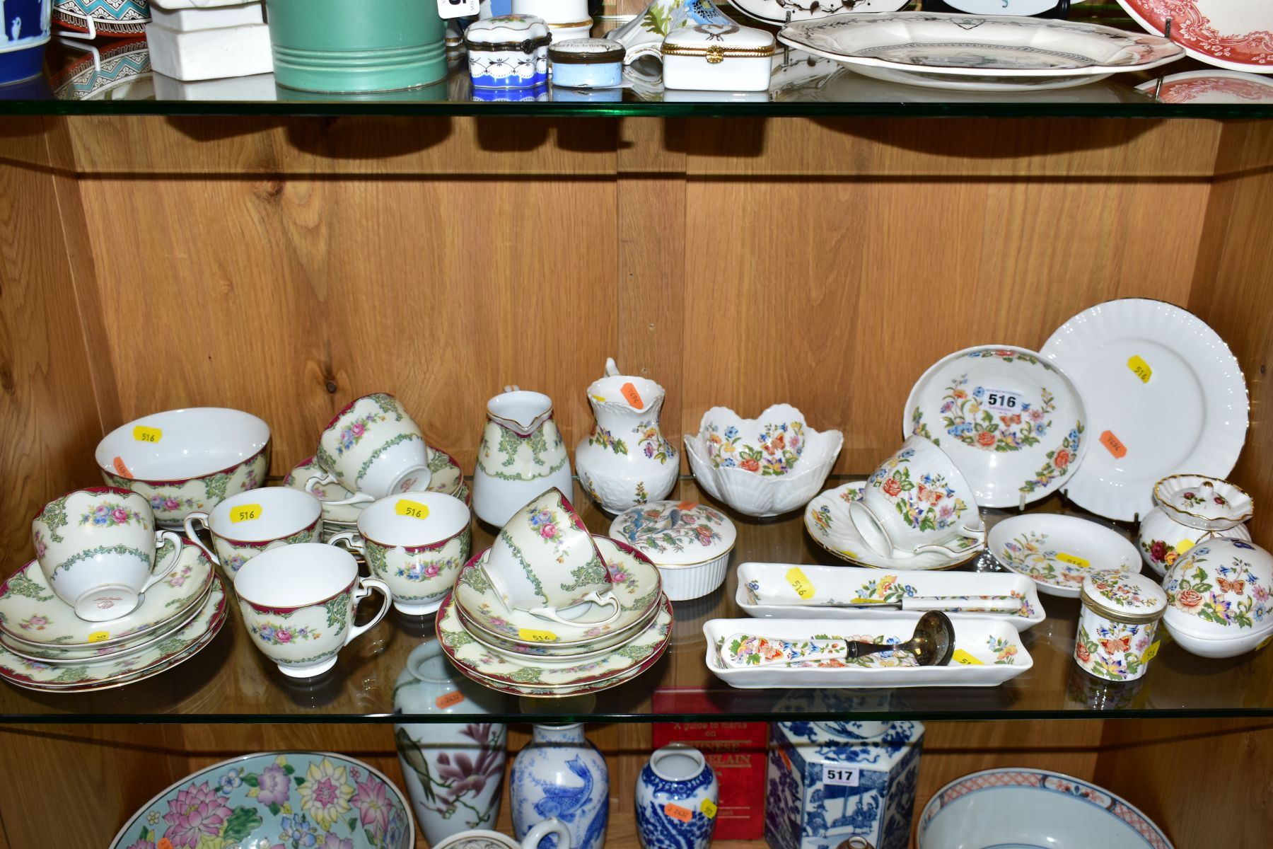 VARIOUS AYNSLEY 'COTTAGE GARDEN' TRINKETS, together with a 'Kutani Crane' trinket, a Noritake teaset