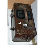 AN EVERSHED & VIGNOLES 'MEGGER' ELECTRICAL INSULATION TESTER, series 1, serial No.95407, outer