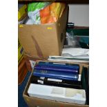 THREE BOXES OF STAMPS with collections in albums and pages priced to sell, loose (good sorter)