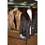 A LADIES SQUIRREL FUR JACKET, approximate size 14/16, together with a ladies coney fur jacket,