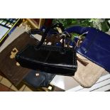 FIVE LADIES HANDBAGS to include a blue leather Radley bag, two bags by Tula, Rocha John Rocha bag