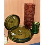 TWO WHITEFRIARS CONTROLLED BUBBLE BOWLS, in meadow green, diameters 26cm and 19cm, together with a