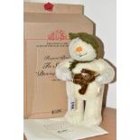 A BOXED STEIFF RAYMOND BRIGGS 'THE SNOWMAN DANCING WITH TEDDY' SOFT TOY, a Limited Edition exclusive