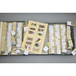 A LARGE COLLECTION OF SEVERAL THOUSANDS OF GALLAGHER CIGARETTE CARDS in two lock spring boxes and