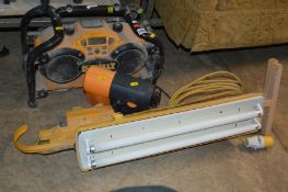 A DEWALT DCO11 SITE STEREO, together with a tyre pump and a scaffolding lamp (3)