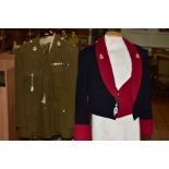 TWO ITEMS OF WWI ERA/POST WWII UNIFORM ITEMS, to R.A.M.C. Dress jacket and trousers, R.A.M.C. collar