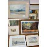 A COLLECTION OF 20TH CENTURY WATERCOLOURS AND A PASTEL DRAWING, to include a watercolour