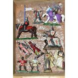 TWO UNBOXED BRITAINS SWOPPET 15TH CENTURY MOUNTED KNIGHTS, with Standard (1450) and Attacking (