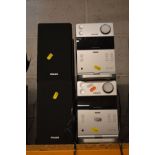 A PAIR OF PHILIPS MICRO SYSTEM DCM186 HI FI'S together with speakers (2)