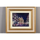 TIMMY MALLETT (BRITISH CONTEMPORARY) 'HARRODS AT NIGHT', a London cityscape, signed top right,