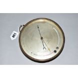 A MARTIN & CO, PARIS AND CHELTENHAM HOLOSTERIC BAROMETER, circular brass case with silver face,