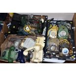 A QUANTITY OF ASSORTED TELEPHONE HANDSETS AND ASSORTED SPARE PARTS, 1930's-1970's (3 boxes)