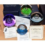 THREE BOXED CAITHNESS LIMITED EDITION PAPERWEIGHTS, 'Rendezvous' No17/750, 'Space Shuttle' No975/