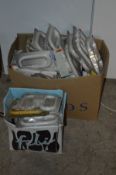 TWO BOXES OF VARIOUS BULBS to include Thorn 38w four pin bulb, Halogen lamps, LED lights, etc (2)