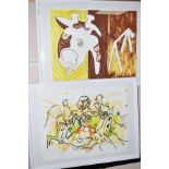 VINCENT CORPET (FRENCH 1958) an abstract study of a cow? Limited edition print 62/150, signed bottom