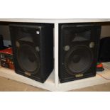 A PAIR OF YAMAHA S15E TRAPEZOIDAL PA SPEAKERS 250 watts program @ 8 ohms