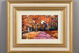 TIMMY MALLETT (BRITISH CONTEMPORARY) 'AUTUMNAL COLOUR', an autumnal landscape of trees, signed
