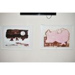VINCENT CORPET (FRENCH) 1958) an abstract study of a pig, limited edition print 60/150, signed