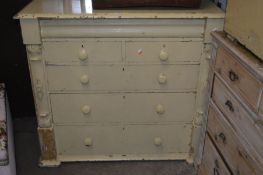 A PAINTED VICTORIAN PINE CHEST OF TWO SHORT AND FOUR LONG DRAWERS, width 122cm x depth 58cm x height