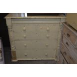 A PAINTED VICTORIAN PINE CHEST OF TWO SHORT AND FOUR LONG DRAWERS, width 122cm x depth 58cm x height