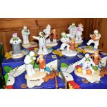 NINE BOXED COALPORT THE SNOWMAN CHARACTER FIGURES, 'Soft Landing' (First Edition), 'Dancing with