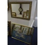 A MODERN NOAH JEROME ETCHED STYLE WALL MIRROR together with another wall mirror (2)