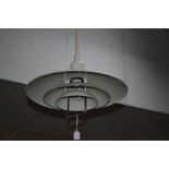 A BELID WHITE GROUND RISE AND FALL CEILING LIGHT