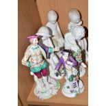 SIX SPODE FIGURES, comprising Spode Copelands china 'The Fruitseller' height 17.5cm and 'Richard