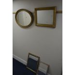 A LATE 19TH CENTURY GILT WOOD RECTANGULAR WALL MIRROR (sd to silvering and over gilded) together