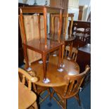 A MODERN ROUND DINING TABLE, diameter 110cm, with four chairs and four occasional tables (9)