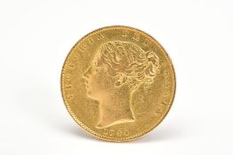 A VICTORIA 1844 FULL SOVEREIGN, with Victoria young head portrait to one side, diameter 22mm,