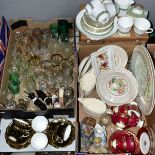 TWO BOXES AND LOOSE OF CERAMICS AND GLASSWARE, to include boxed Royal Doulton 'Rondelay' tea ware,