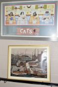 LINDA JANE SMITH (BRITISH CONTEMPORARY) 'THE CATS EXHIBITION) an open edition poster print featuring