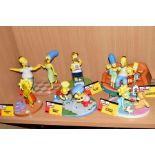 SIX BOXED COALPORT THE SIMPSONS CHARACTER FIGURES, 'The Family That Sits Together Fits Together'